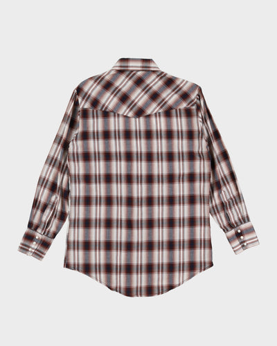 Vintage Plains Westernwear Brown Checked Western Style Button Up Shirt - S