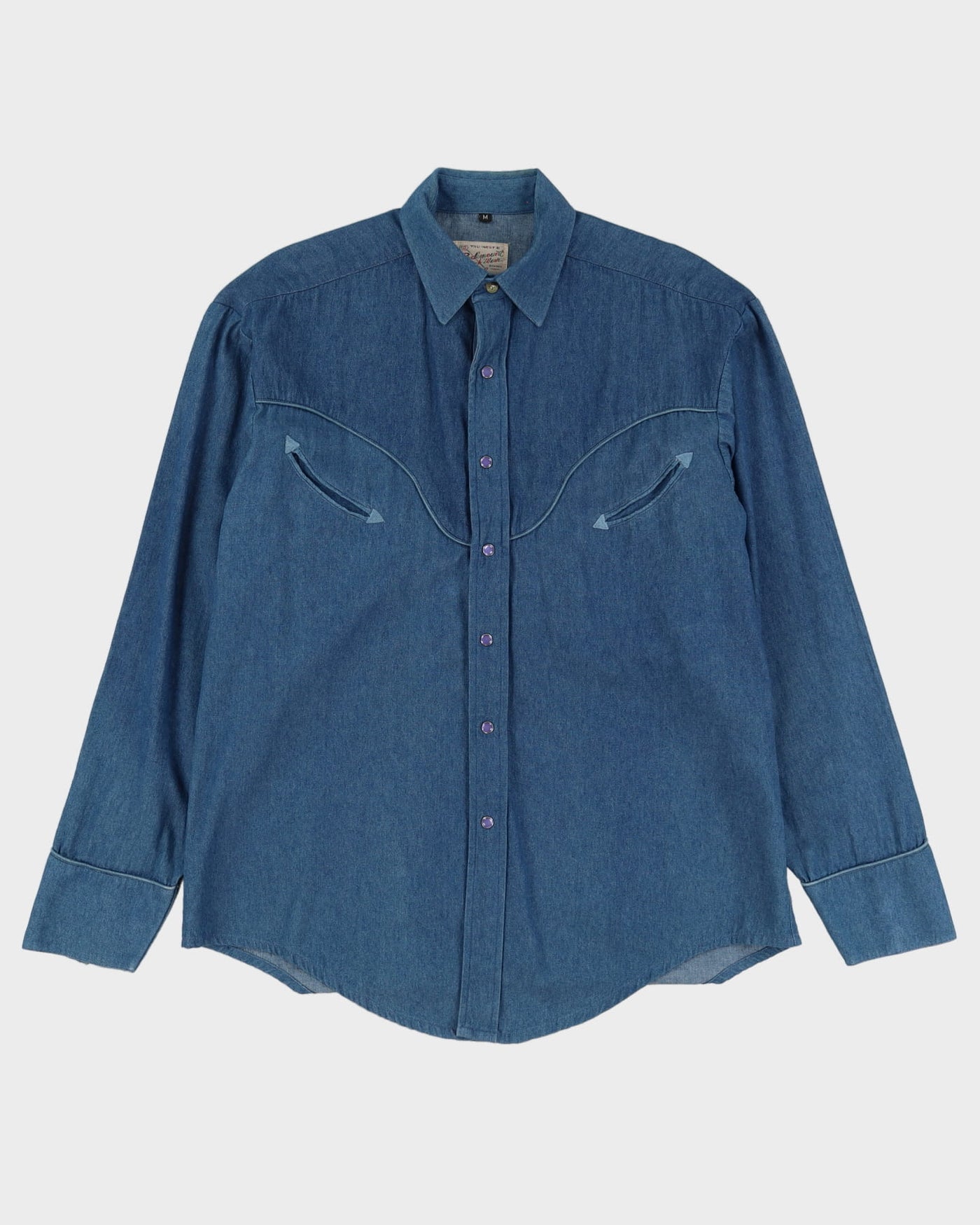 Vintage 80s Rockmount Ranchwear Western Style Denim Long-Sleeve Over Shirt - M
