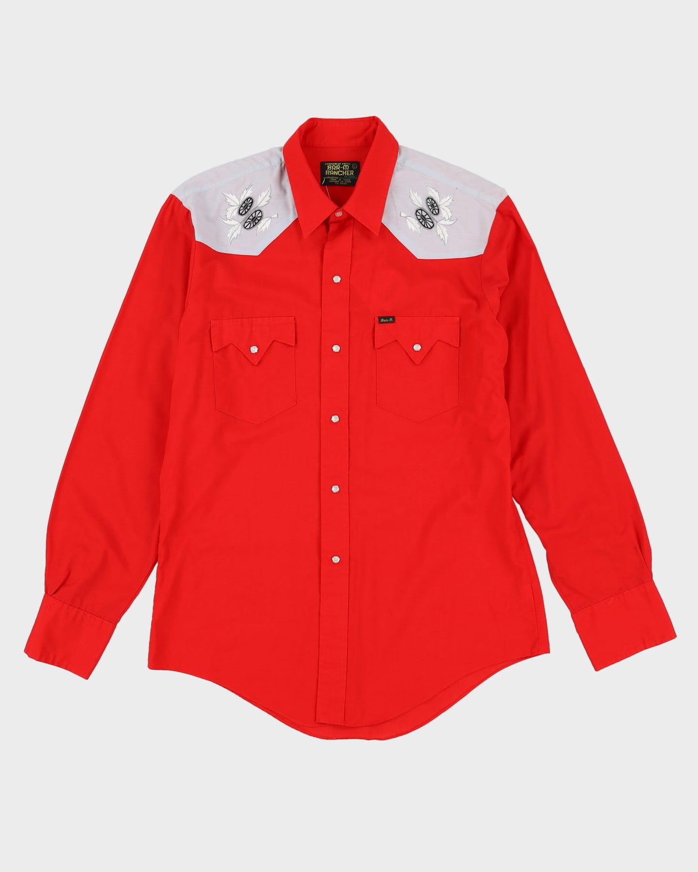 Vintage 80s Bar-M Rancher Red Western Style Shirt - L