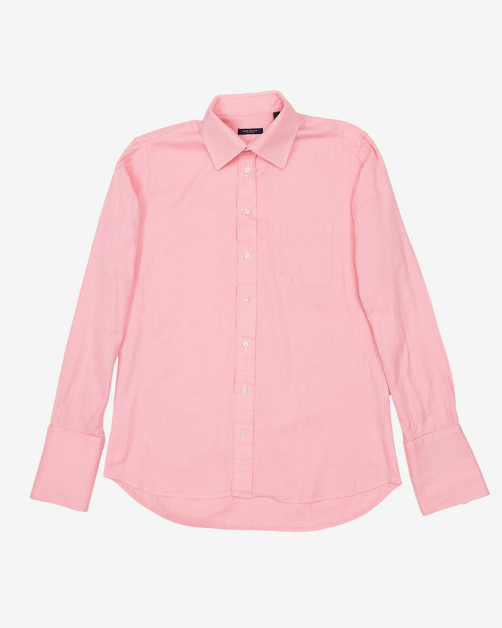 Burberry Pink Formal Long Sleeve Button Up Shirt  - L