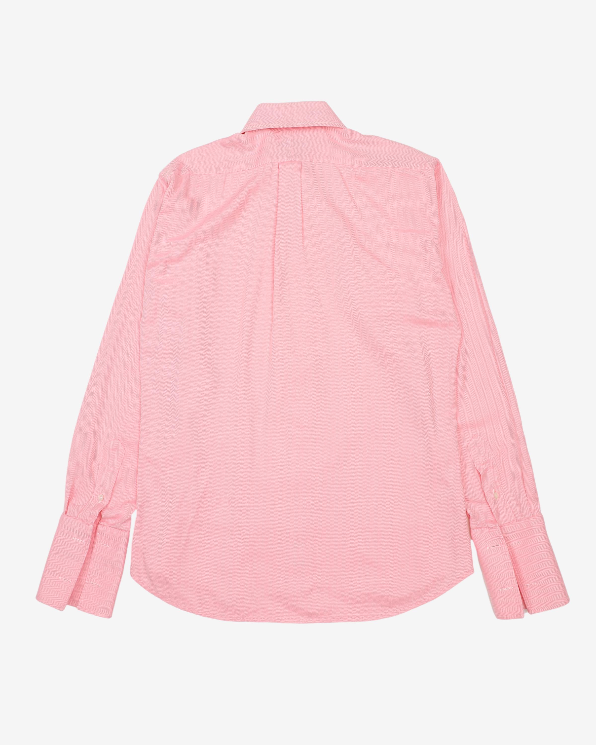 Burberry Pink Formal Long Sleeve Button Up Shirt  - L