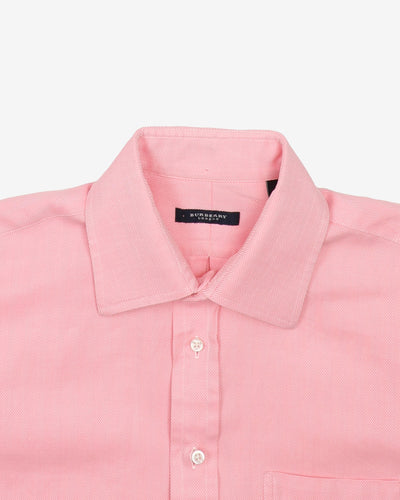 Burberry Pink Formal Long Sleeve Button Up Shirt  - L