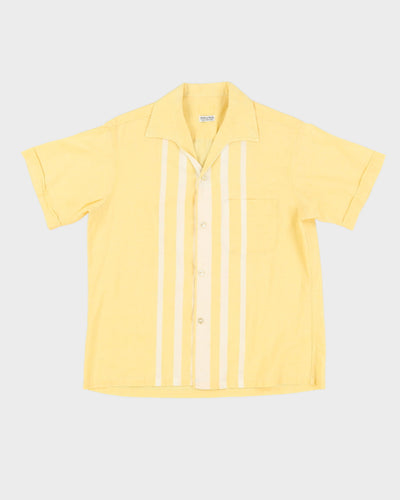 Vintage Pastel Yellow Short-Sleeve Button Up Shirt - S