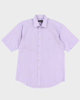 Vintage YSL Yves Saint Laurent Lilac Pocket Short-Sleeve Button Up Shirt - L