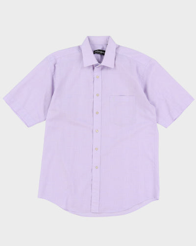 Vintage YSL Yves Saint Laurent Lilac Pocket Short-Sleeve Button Up Shirt - L