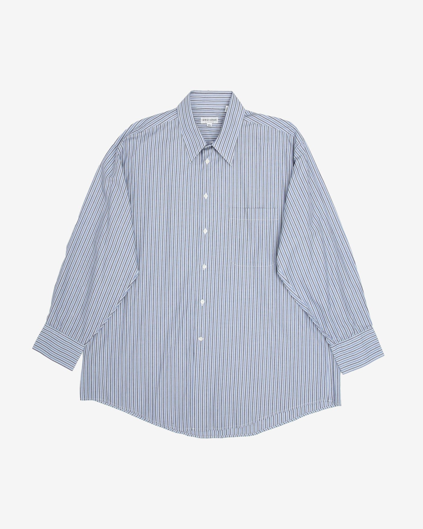 Vintage Giorgio Armani Striped Long-Sleeve Button Up Shirt - XL
