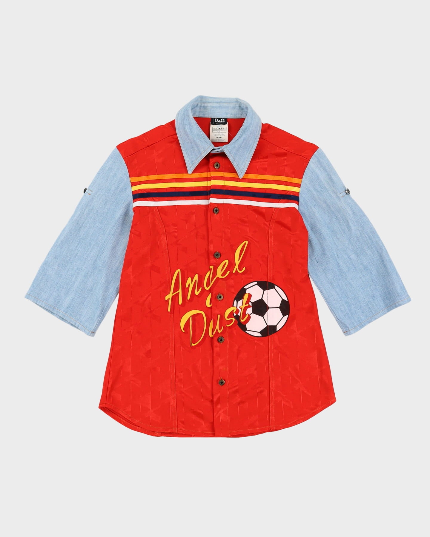 D&amp;G Dolce &amp; Gabbana Angel Dust Football / Denim Shirt - L
