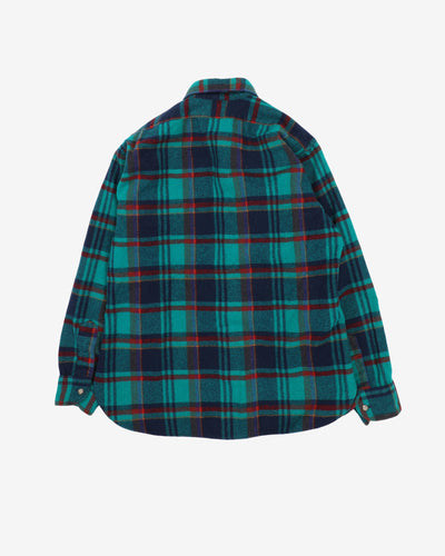 Pendleton Blue And Green Checked Wool Shirt - S
