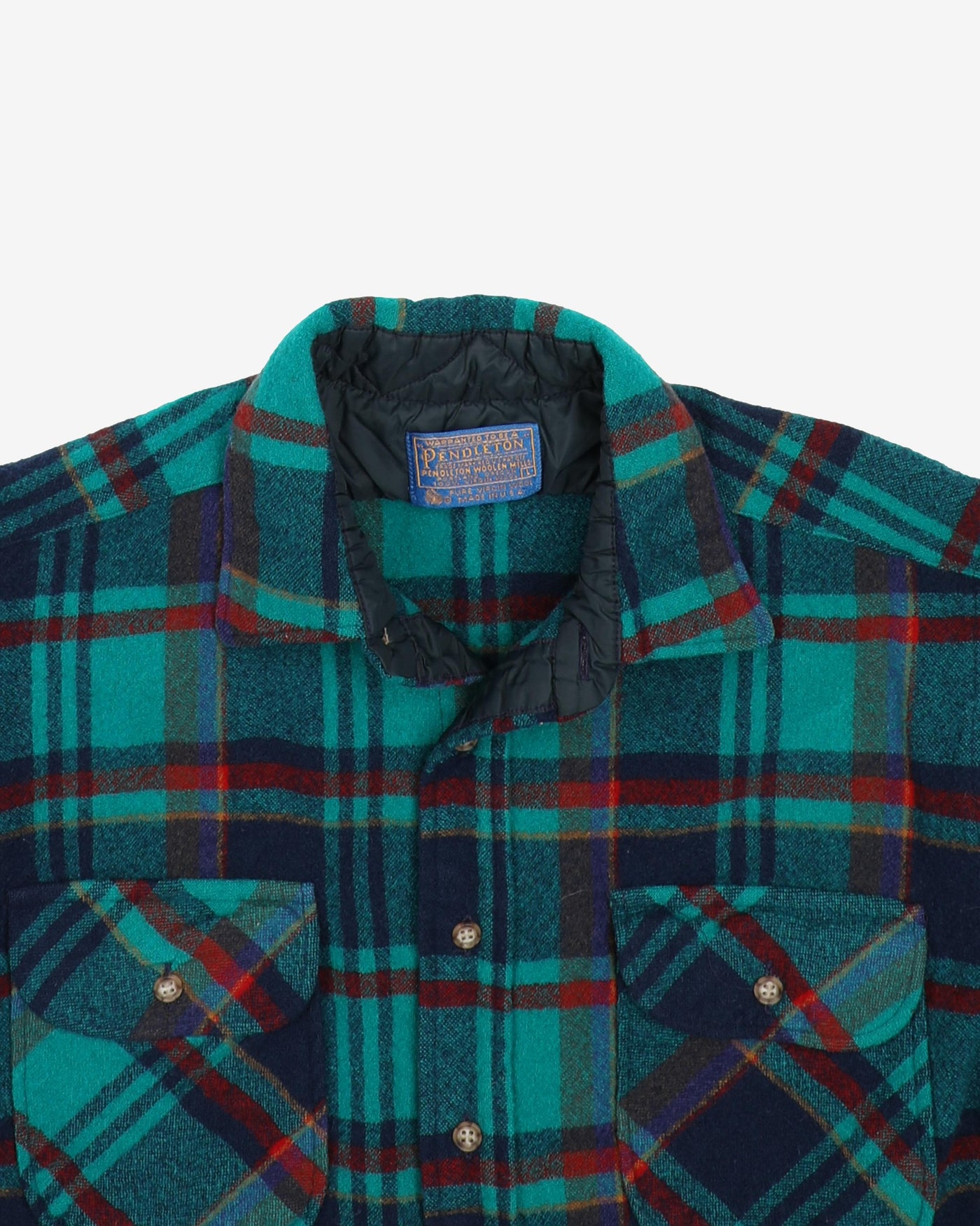 Pendleton Blue And Green Checked Wool Shirt - S