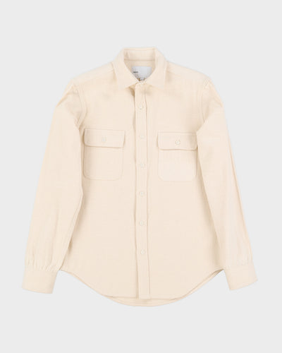 Adsum Cream Heavy Flannel Cotton Shirt - M
