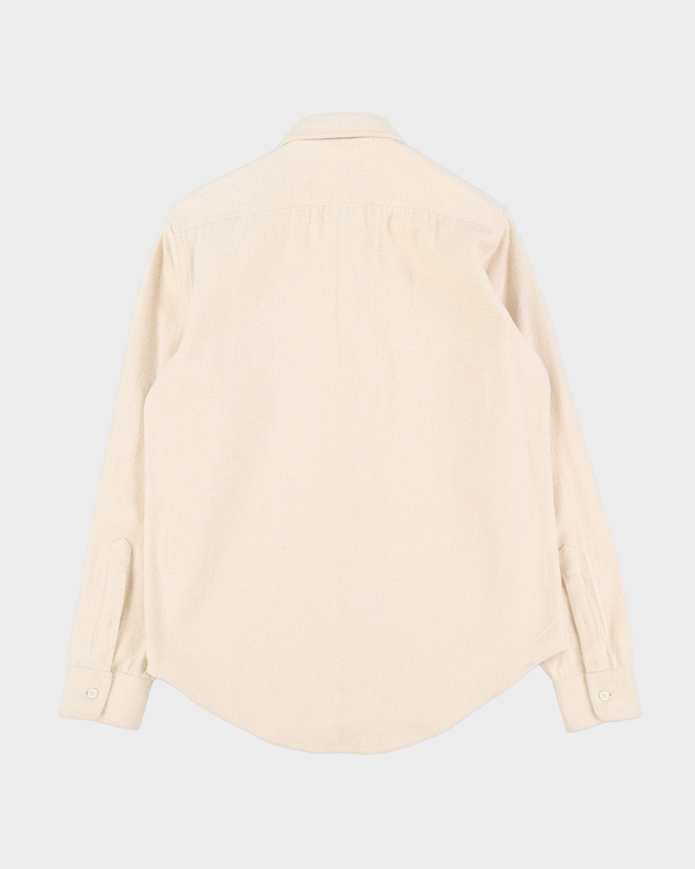 Adsum Cream Heavy Flannel Cotton Shirt - M