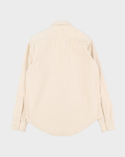 Adsum Cream Heavy Flannel Cotton Shirt - M