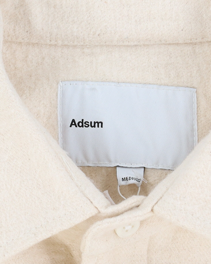 Adsum Cream Heavy Flannel Cotton Shirt - M