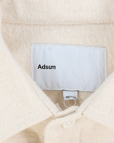 Adsum Cream Heavy Flannel Cotton Shirt - M