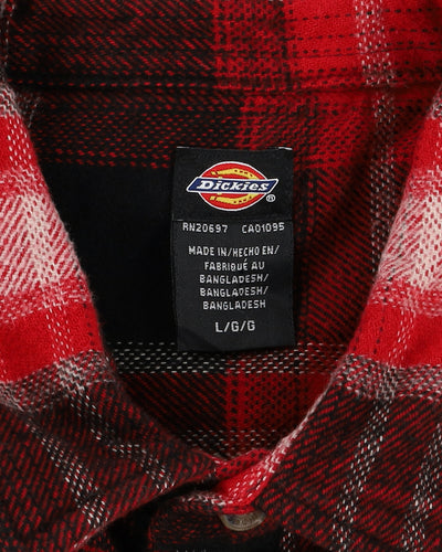 Dickies Red Checked Flannel Shirt - L