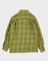 1950s Green Checked Long Sleeve Shirt - S