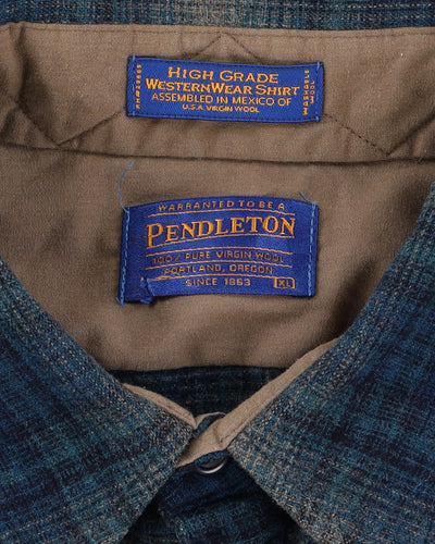 Pendleton Green Checked Wool Shirt - XL