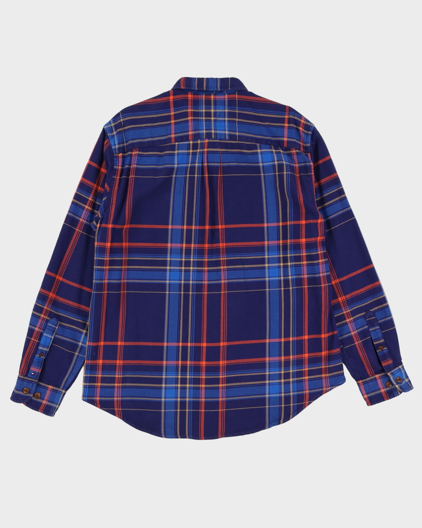 Tommy Hilfiger Blue / Orange Check Patterned Shirt - XL