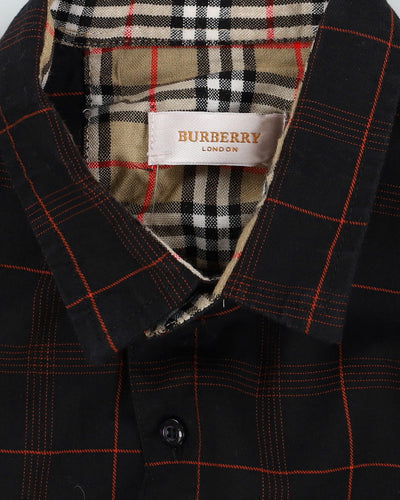 Burberry Black / Red Check Shirt - M