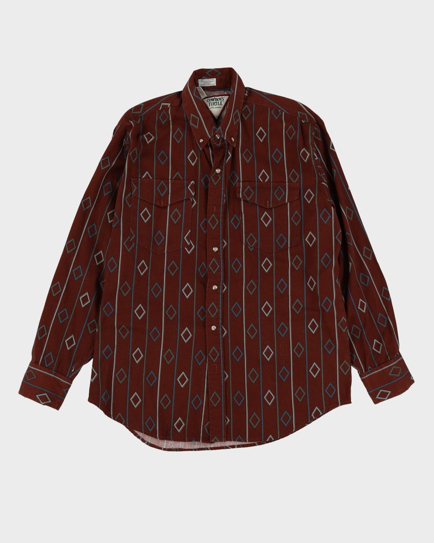 Vintage 90s Cowboys Turtle Western Long Sleeve Shirt - XL