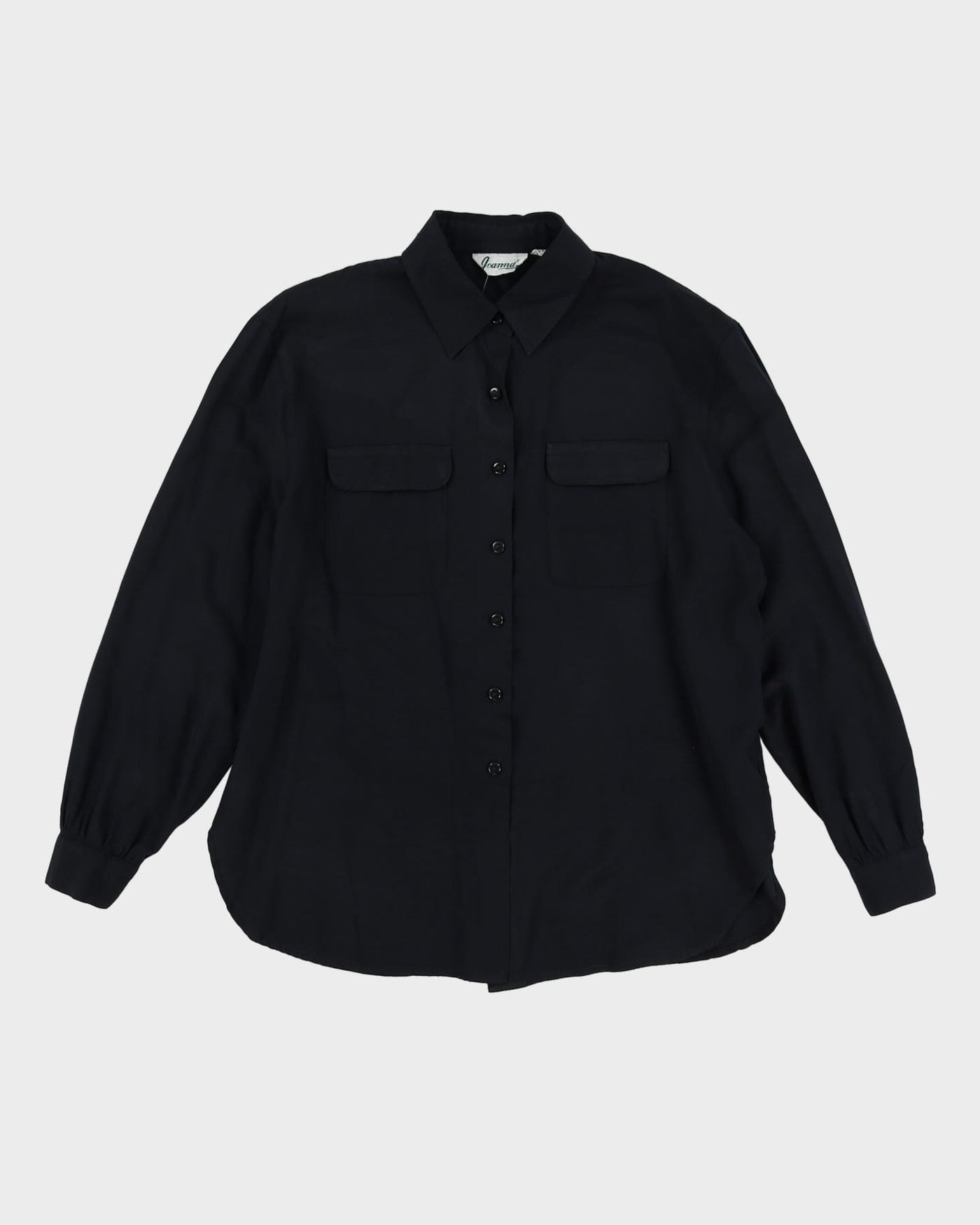 Vintage 80s Joanna Black Shirt - XL