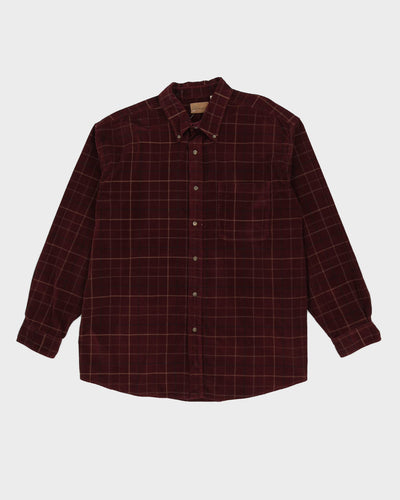 Penmans Burgundy Check Button Up Flannel Shirt - XL
