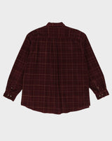 Penmans Burgundy Check Button Up Flannel Shirt - XL