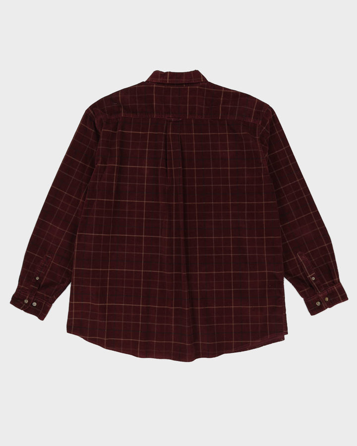 Penmans Burgundy Check Button Up Flannel Shirt - XL