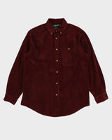 Penmans Burgundy / Dark Red Check Button Up Flannel Shirt - M