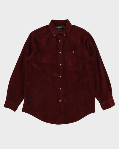 Penmans Burgundy / Dark Red Check Button Up Flannel Shirt - M