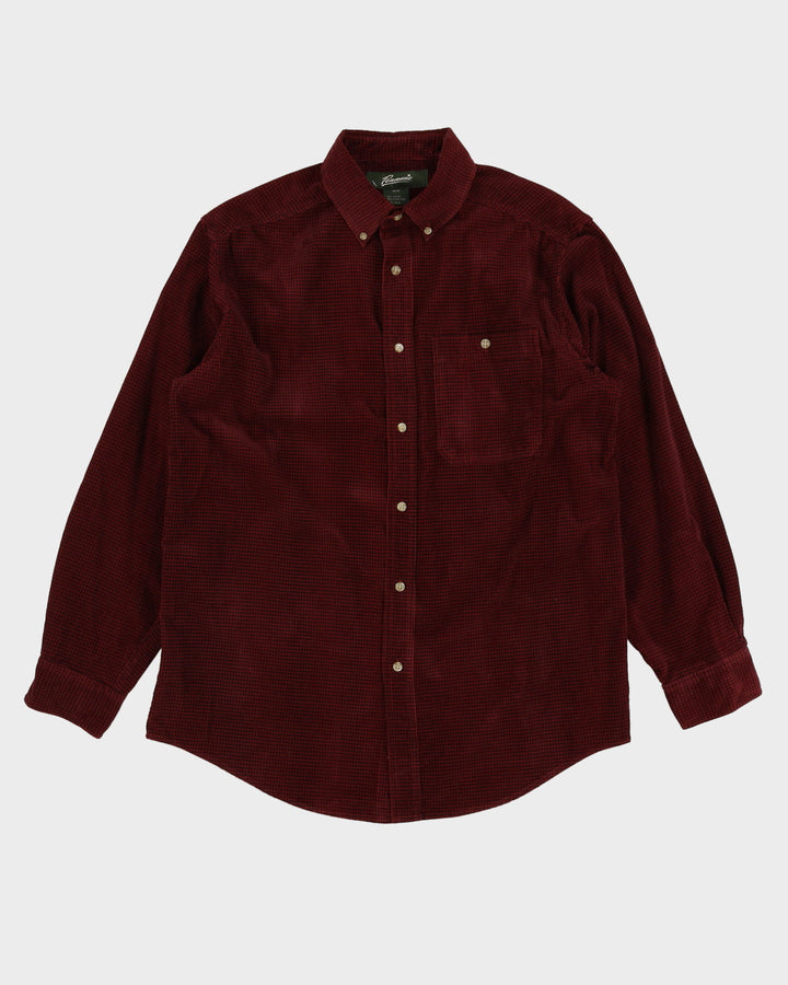 Penmans Burgundy / Dark Red Check Button Up Flannel Shirt - M