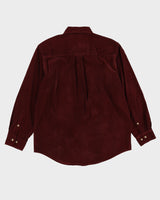 Penmans Burgundy / Dark Red Check Button Up Flannel Shirt - M