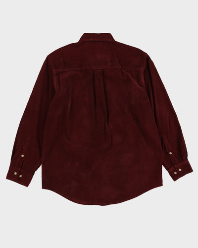 Penmans Burgundy / Dark Red Check Button Up Flannel Shirt - M