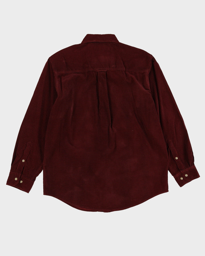 Penmans Burgundy / Dark Red Check Button Up Flannel Shirt - M