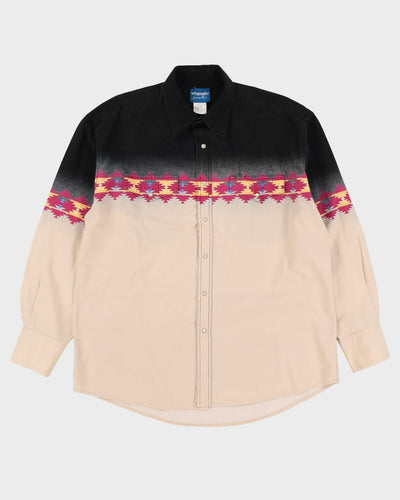 90s Wrangler Black / Beige Patterned Western Shirt - XL