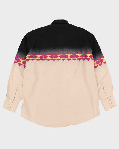90s Wrangler Black / Beige Patterned Western Shirt - XL
