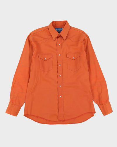 90s Wrangler Orange Western Shirt - L