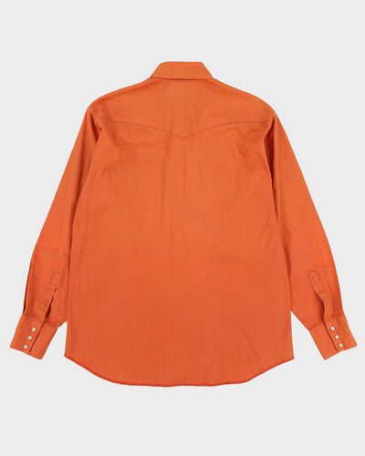 90s Wrangler Orange Western Shirt - L