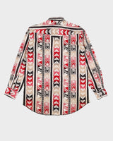 Vintage 80s Wrangler Red / White / Black Patterned Western Shirt - XL