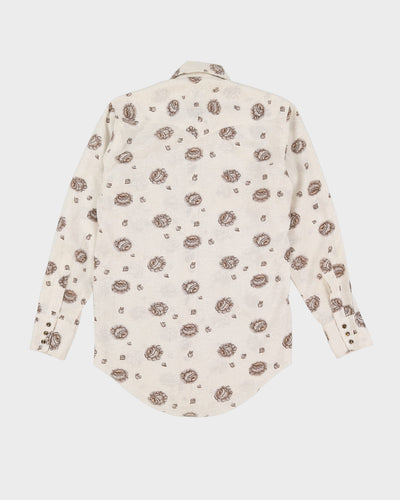 Vintage 70s Wrangler White / Floral Patterned Western Shirt - L