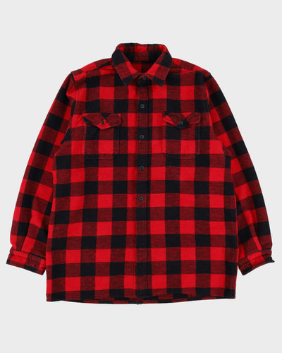 Dakota Red And Black Checked Heavy Flannel Work Shirt - XL
