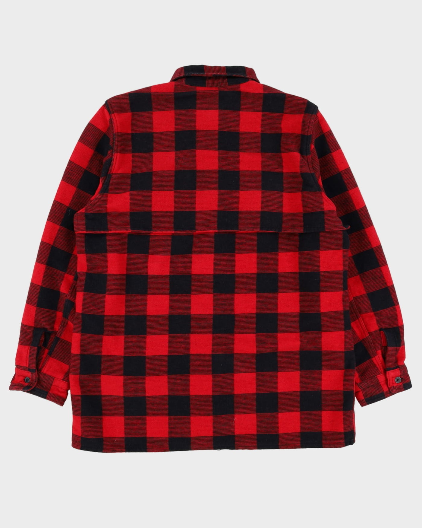 Dakota Red And Black Checked Heavy Flannel Work Shirt - XL