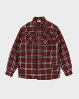 Wrangler Burgundy Checked Padded Flannel Shirt - S