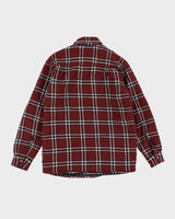 Wrangler Burgundy Checked Padded Flannel Shirt - S