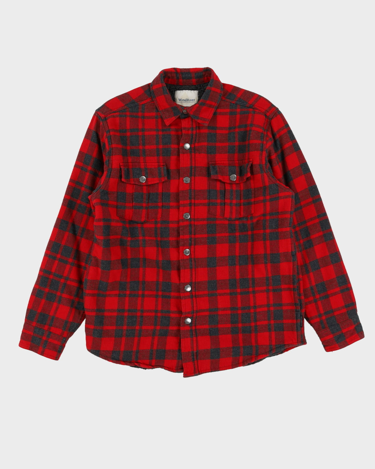 Wind River Red Checked Padded Flannel Shirt - M