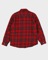 Wind River Red Checked Padded Flannel Shirt - M