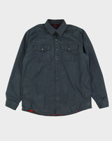 Eddie Bauer Flannel Lined Grey Work Shirt - L