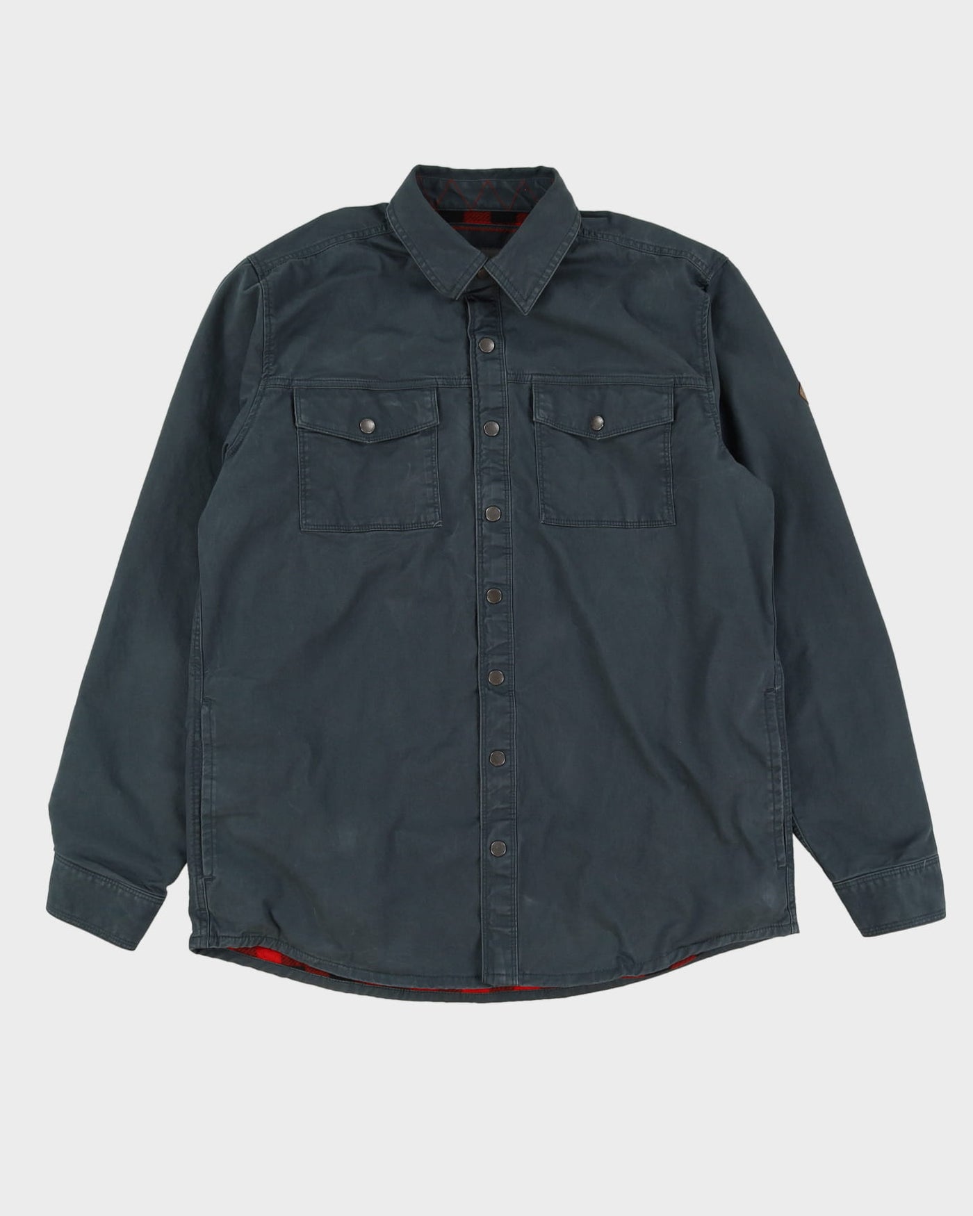 Eddie Bauer Flannel Lined Grey Work Shirt - L