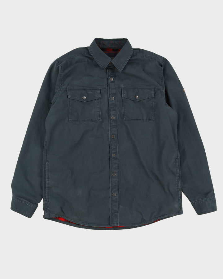 Eddie Bauer Flannel Lined Grey Work Shirt - L