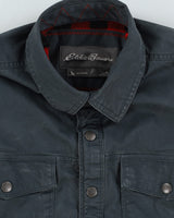 Eddie Bauer Flannel Lined Grey Work Shirt - L